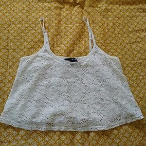Lace floral crop top